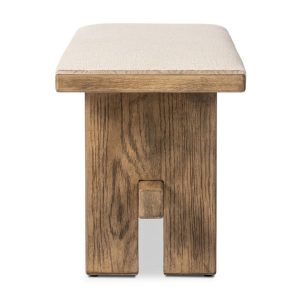 Banca Alejandro roble macizo asiento tapizado travesaño madera fabricación muebles personalizados Panamá Taylor Decor Design