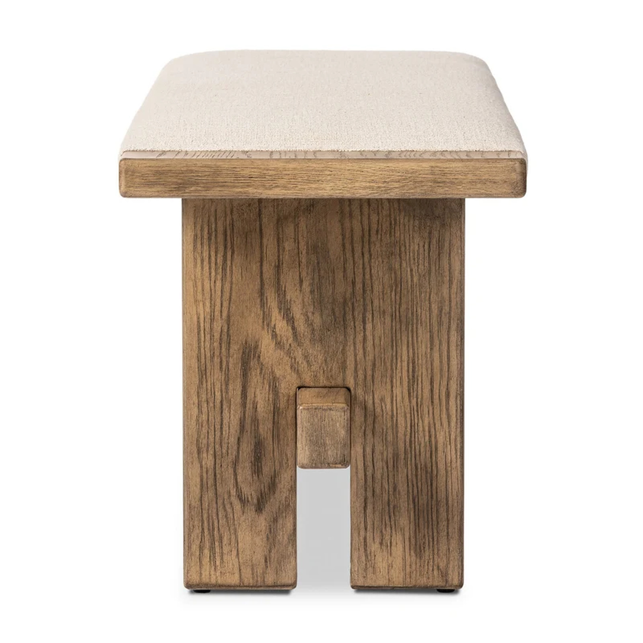 Banca Alejandro roble macizo asiento tapizado travesaño madera fabricación muebles personalizados Panamá Taylor Decor Design