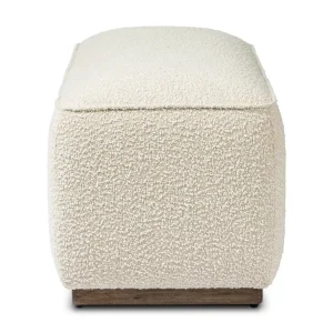 Banca Gabriel tapizada bouclé base roble macizo fabricación muebles personalizados Panamá Taylor Decor Design