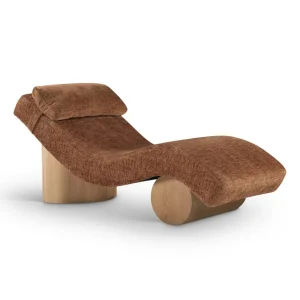 Chaise Adriana tapizada curvas escultóricas roble diseño Art Déco fabricación muebles personalizados Panamá Taylor Decor Design