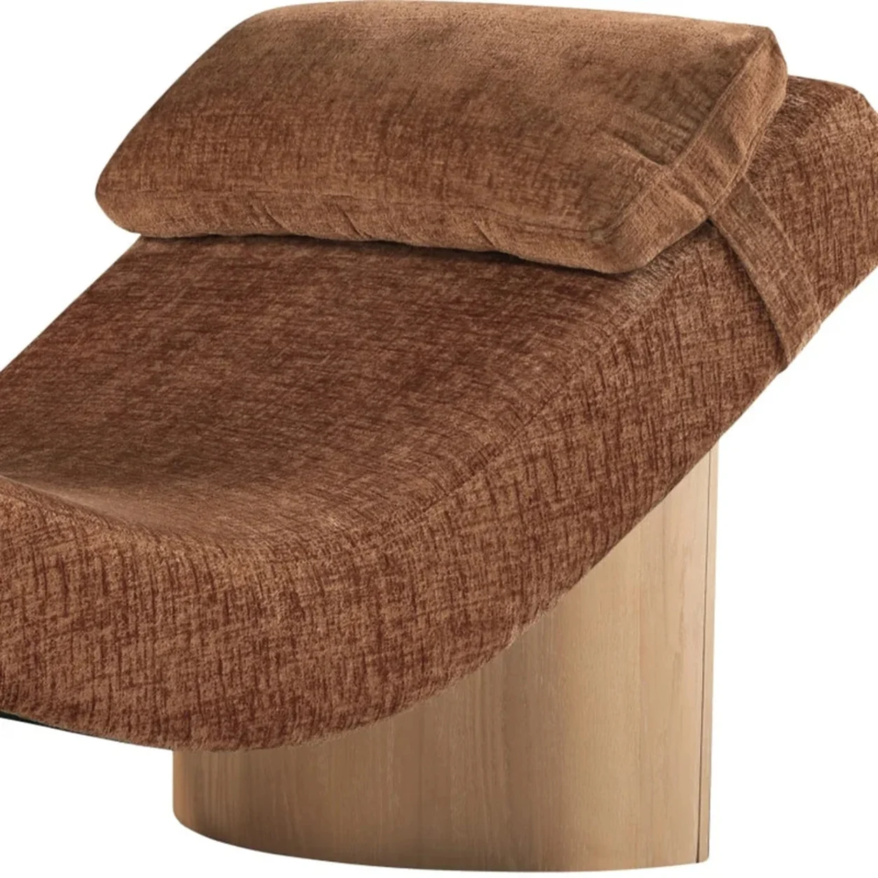 Chaise Adriana tapizada curvas escultóricas roble diseño Art Déco fabricación muebles personalizados Panamá Taylor Decor Design
