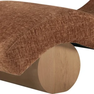 Chaise Adriana tapizada curvas escultóricas roble diseño Art Déco fabricación muebles personalizados Panamá Taylor Decor Design