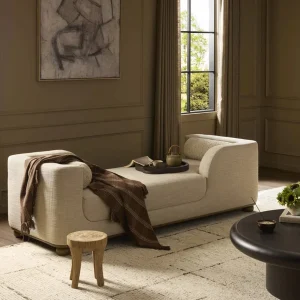 Chaise Santiago roble macizo tapizada diseño orgánico fabricación muebles personalizados Panamá Taylor Decor Design
