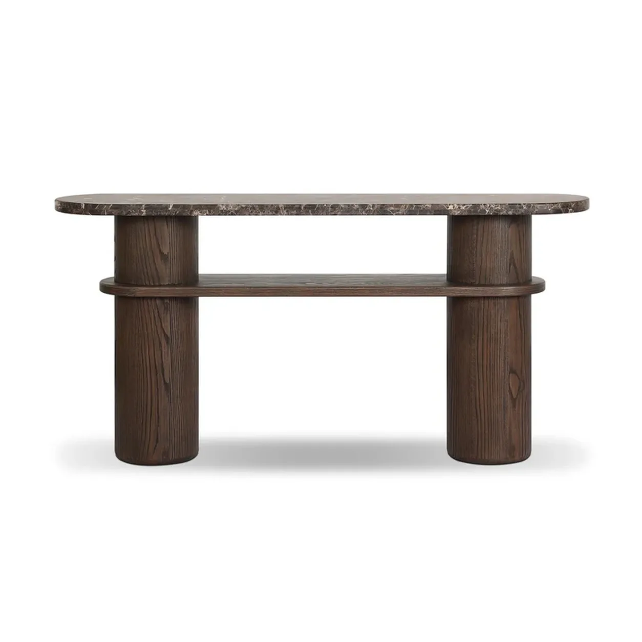 Consola Serelis madera roble piedra natural dos niveles fabricación muebles personalizados Panamá Taylor Decor Design
