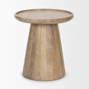 Mesa Auxiliar Samuel roble macizo cubierta circular diseño orgánico fabricación muebles personalizados Panamá Taylor Decor Design
