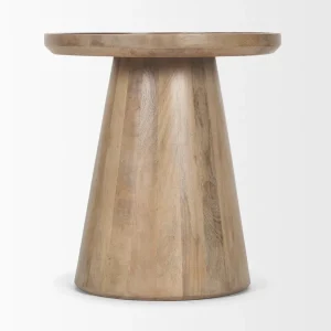 Mesa Auxiliar Samuel roble macizo cubierta circular diseño orgánico fabricación muebles personalizados Panamá Taylor Decor Design