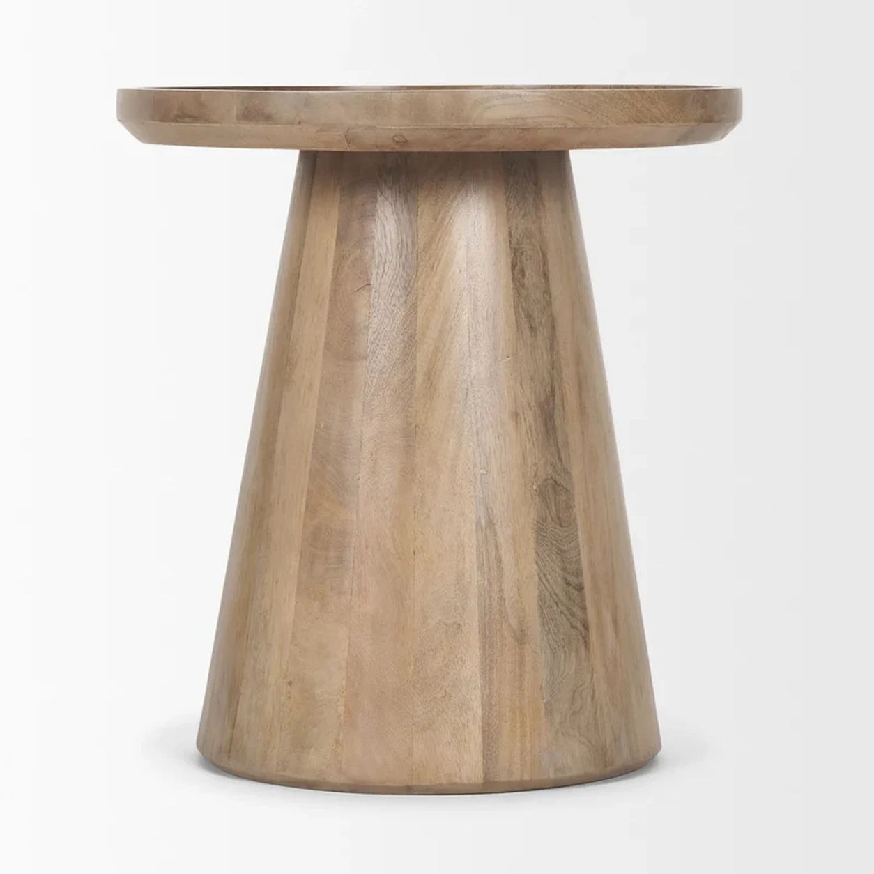 Mesa Auxiliar Samuel roble macizo cubierta circular diseño orgánico fabricación muebles personalizados Panamá Taylor Decor Design
