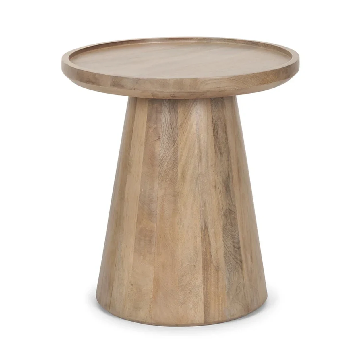 Mesa Auxiliar Samuel roble macizo cubierta circular diseño orgánico fabricación muebles personalizados Panamá Taylor Decor Design