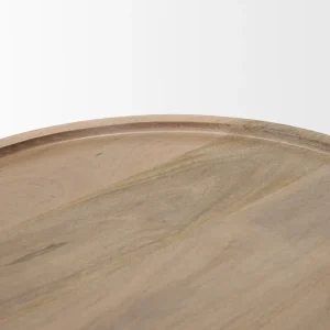 Mesa Auxiliar Samuel roble macizo cubierta circular diseño orgánico fabricación muebles personalizados Panamá Taylor Decor Design