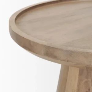 Mesa Auxiliar Samuel roble macizo cubierta circular diseño orgánico fabricación muebles personalizados Panamá Taylor Decor Design