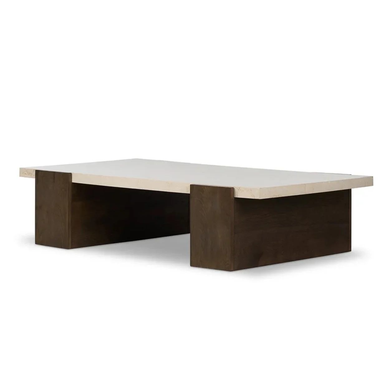 Mesa de Centro Leonardo mármol natural base roble diseño arquitectónico fabricación muebles personalizados Panamá Taylor Decor Design