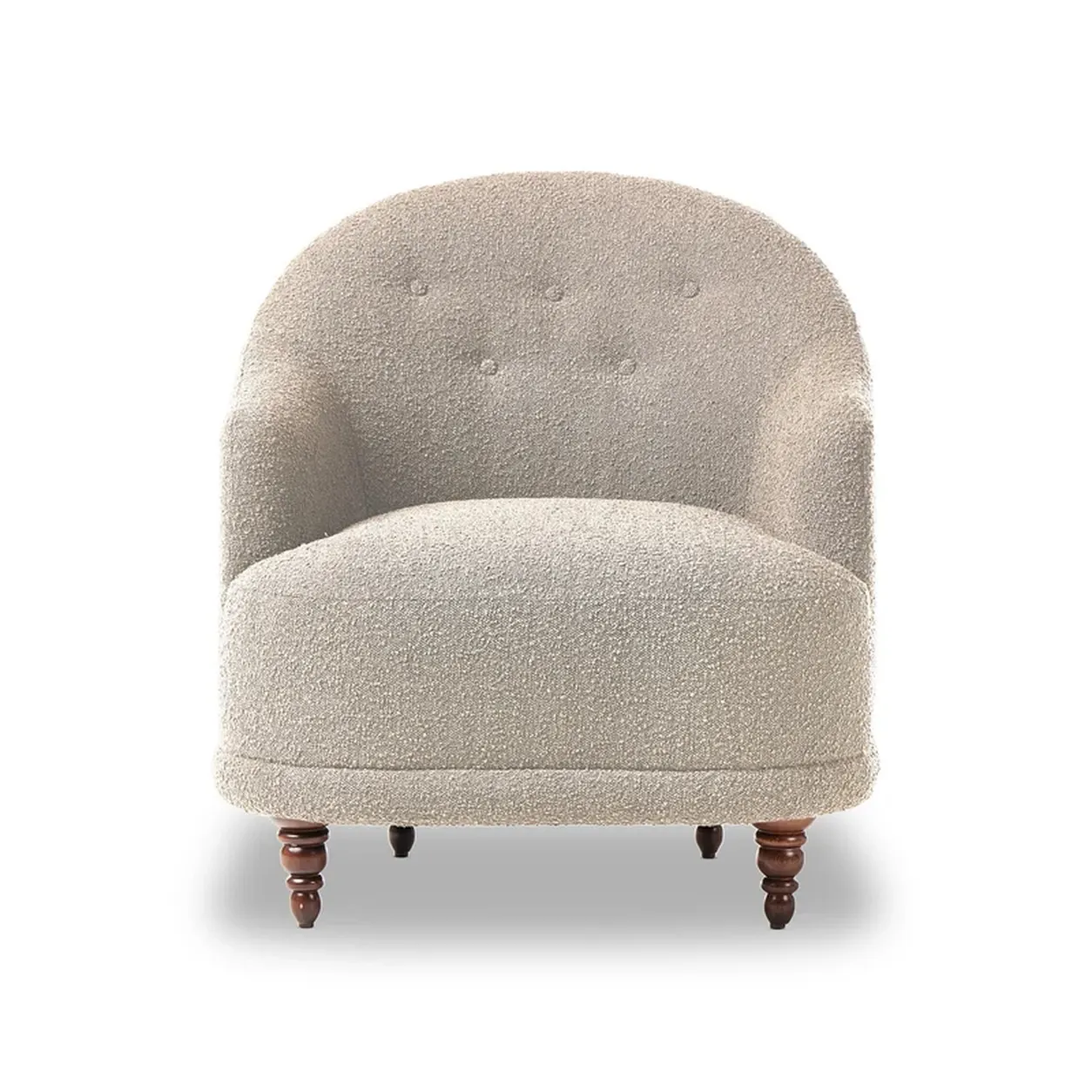 Poltrona Bruno tapizada patas madera torneada diseño clásico contemporáneo fabricación muebles personalizados Panamá Taylor Decor Design