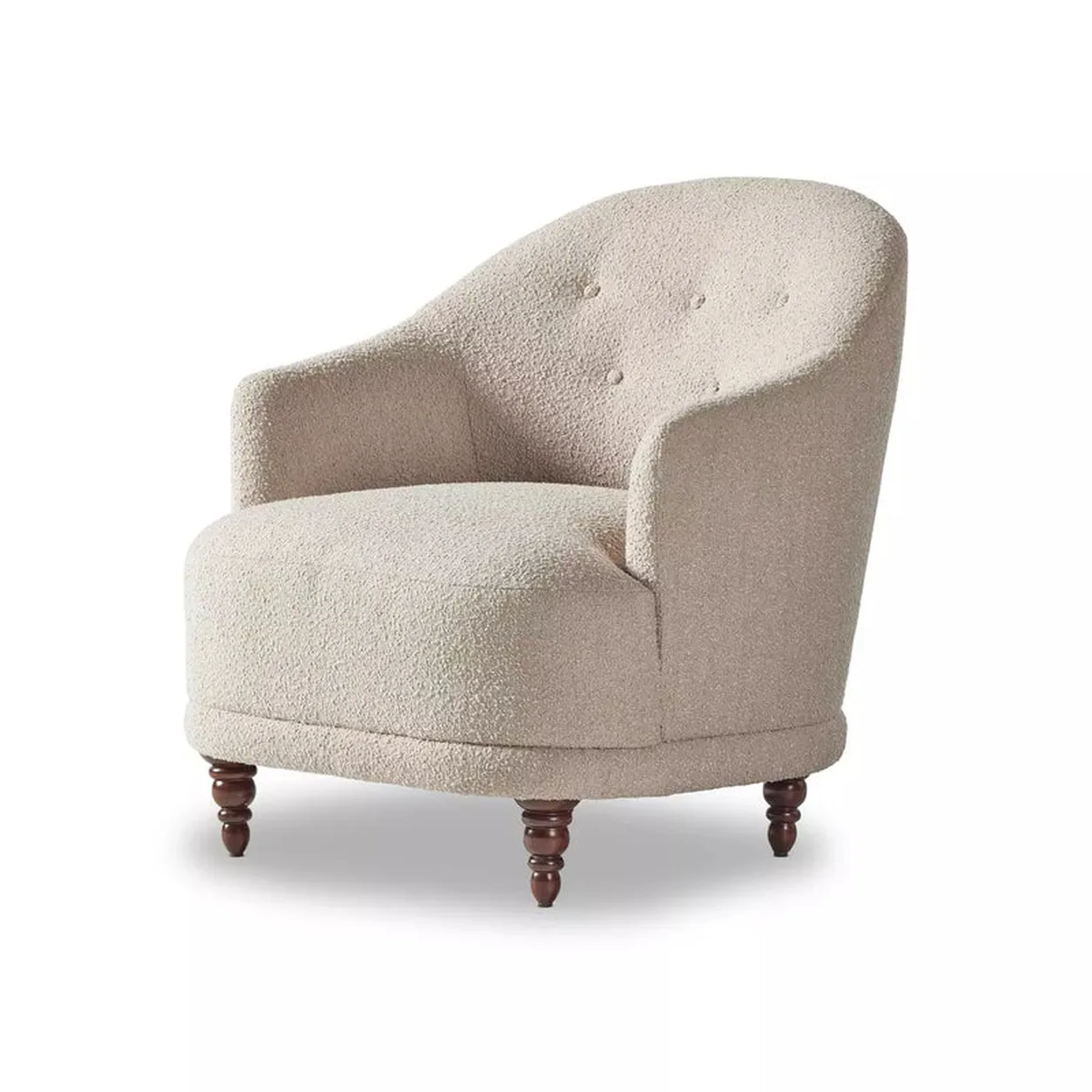 Poltrona Bruno tapizada patas madera torneada diseño clásico contemporáneo fabricación muebles personalizados Panamá Taylor Decor Design