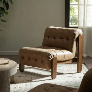 Poltrona Julián tapizado envolvente capitoné botones diseño escultórico fabricación muebles personalizados Panamá Taylor Decor Design
