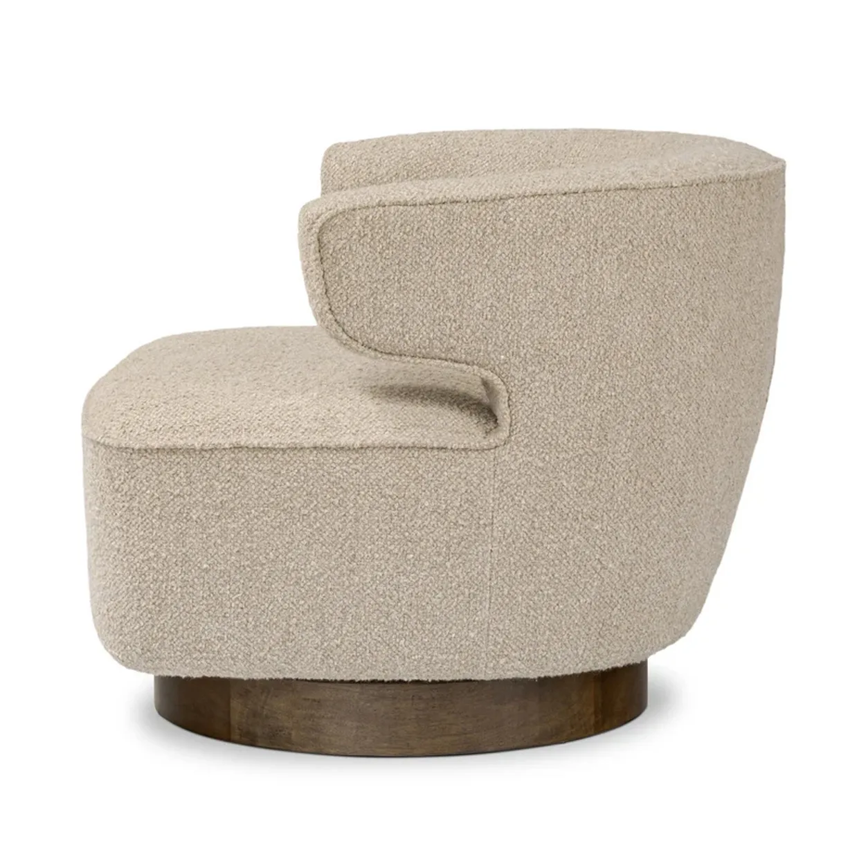 Poltrona Giratoria Andrés base roble silueta envolvente fabricación muebles personalizados Panamá Taylor Decor Design