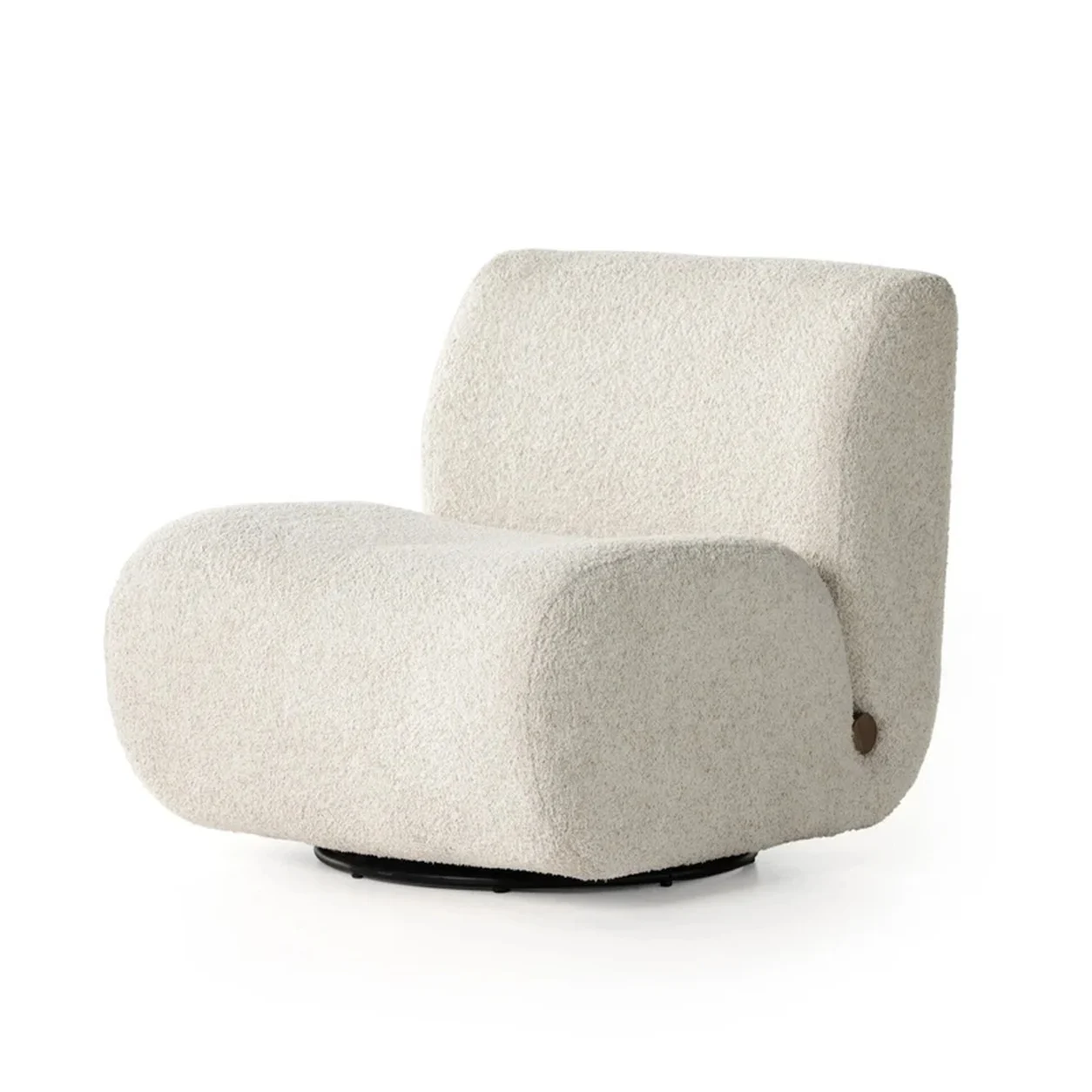 Poltrona Giratoria Tomás 360 tapizada detalle roble diseño curvo fabricación muebles personalizados Panamá Taylor Decor Design