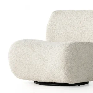 Poltrona Giratoria Tomás 360 tapizada detalle roble diseño curvo fabricación muebles personalizados Panamá Taylor Decor Design