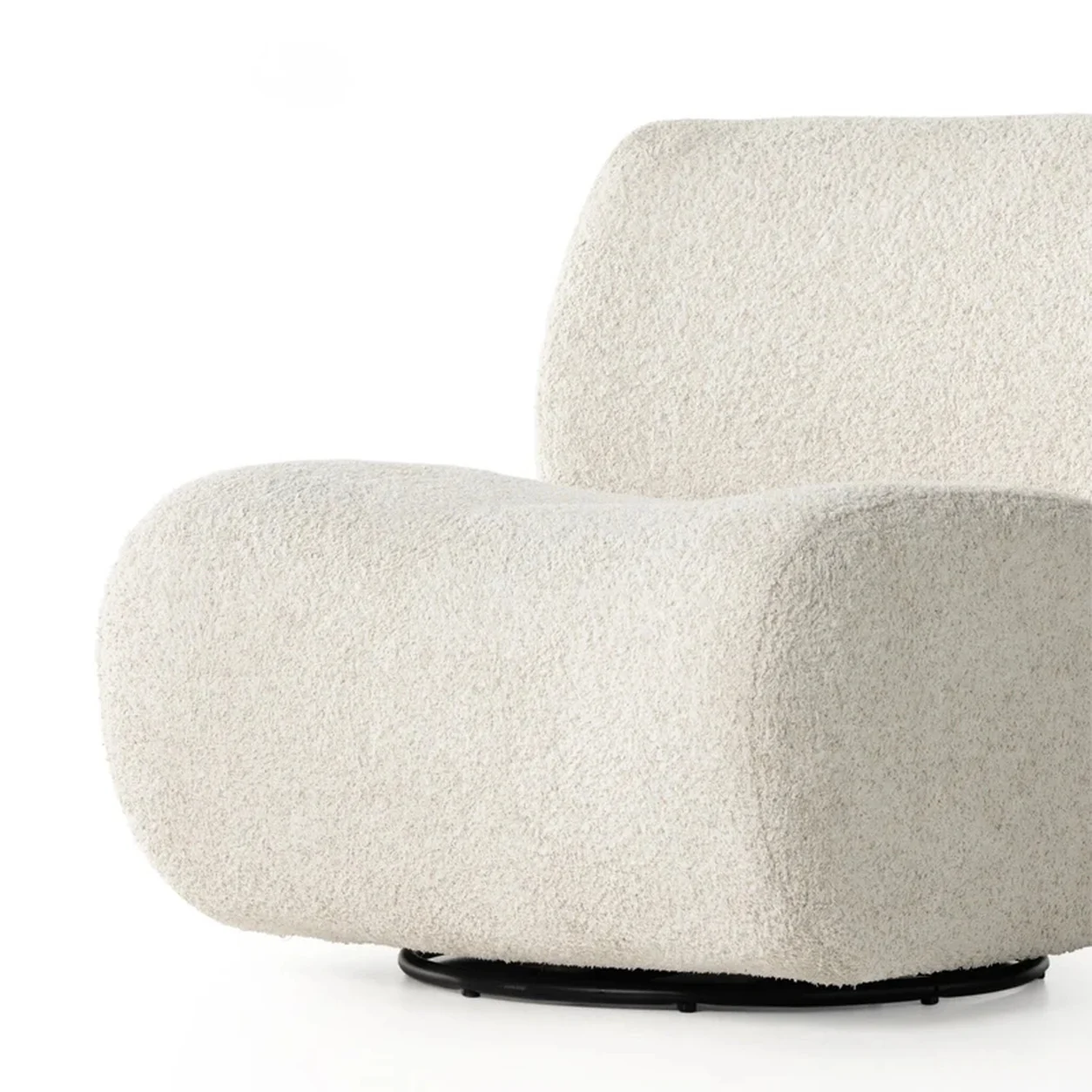 Poltrona Giratoria Tomás 360 tapizada detalle roble diseño curvo fabricación muebles personalizados Panamá Taylor Decor Design