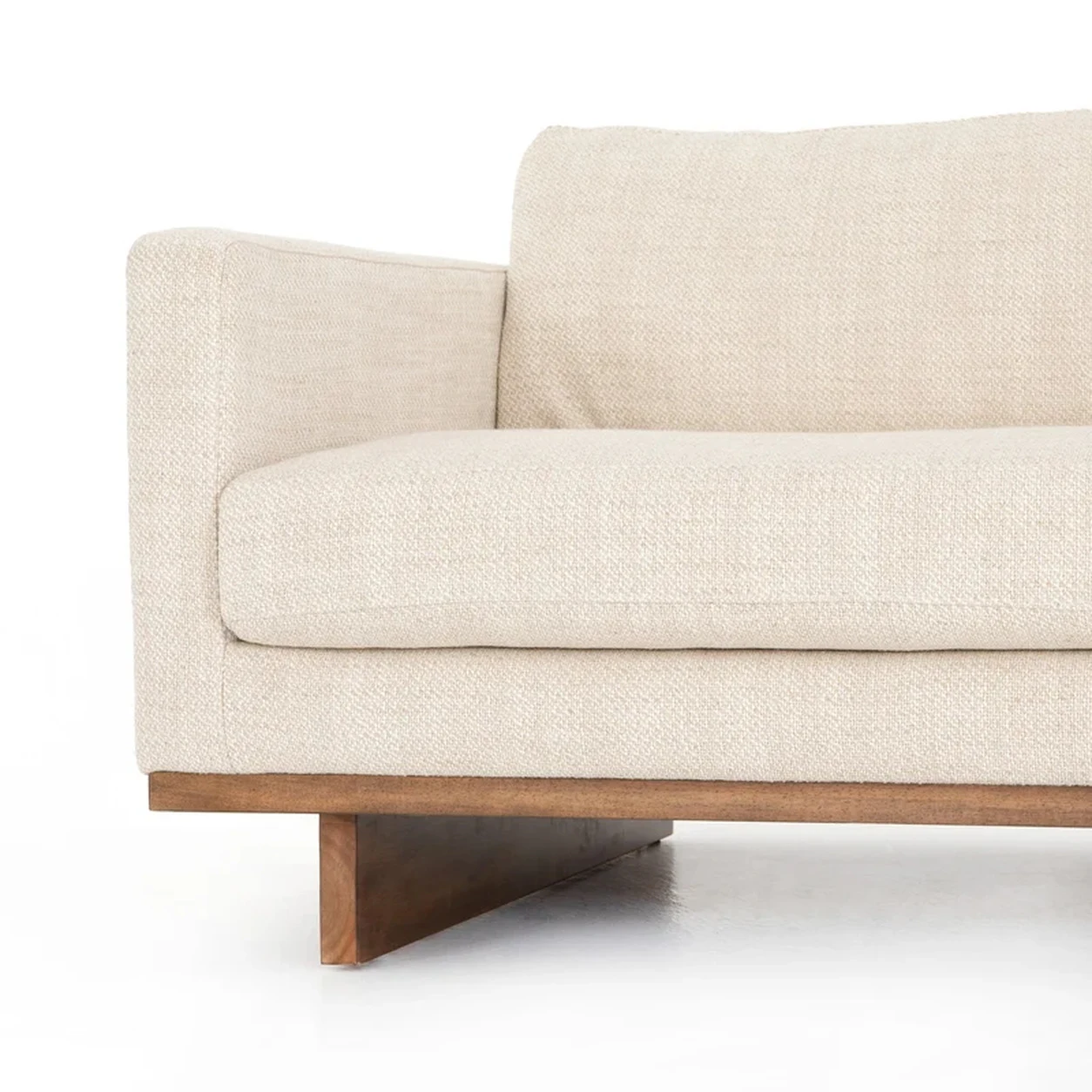 Sofá Felipe asiento profundo base roble brazos rectos fabricación muebles personalizados Panamá Taylor Decor Design