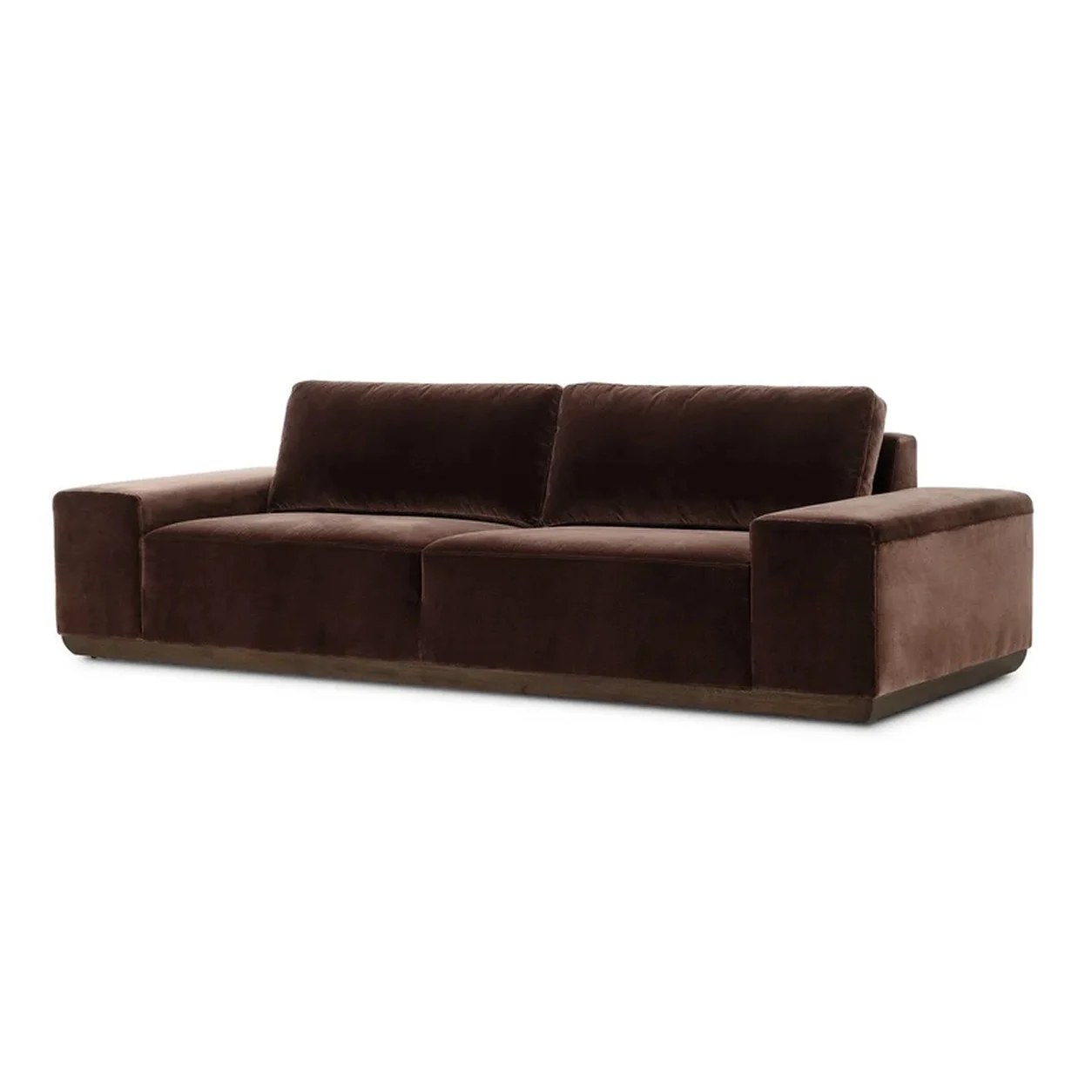 Sofá Nicolás base madera roble asiento profundo fabricación muebles personalizados Panamá Taylor Decor Design