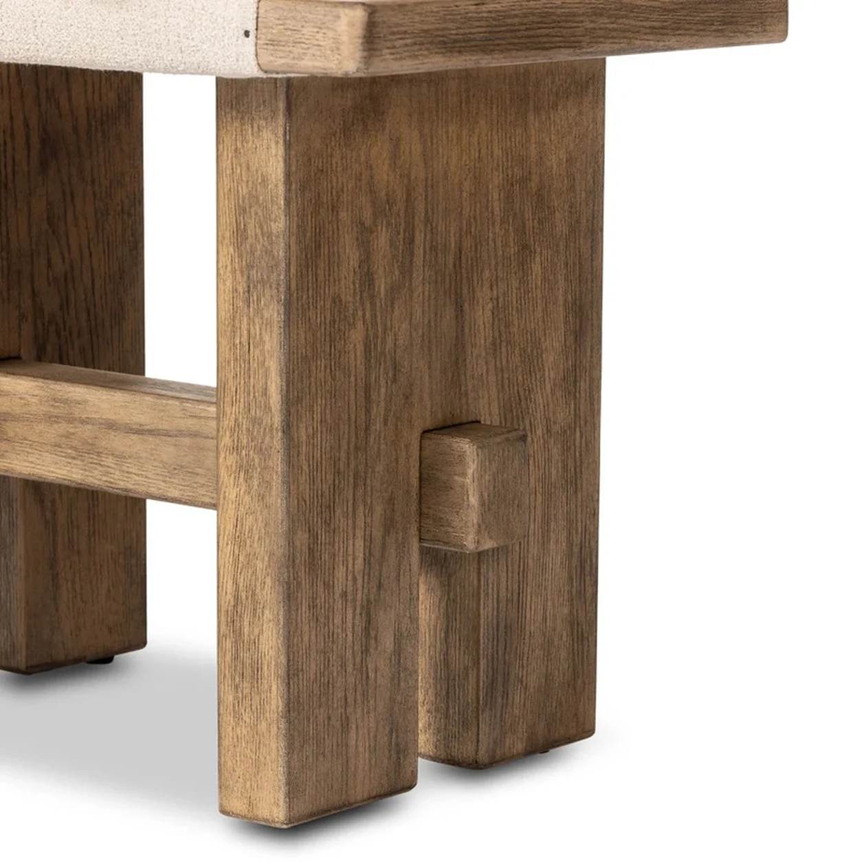 Taburete Alejandro roble macizo asiento tapizado travesaño madera fabricación muebles personalizados Panamá Taylor Decor Design