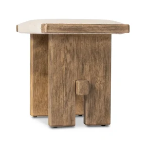 Taburete Alejandro roble macizo asiento tapizado travesaño madera fabricación muebles personalizados Panamá Taylor Decor Design