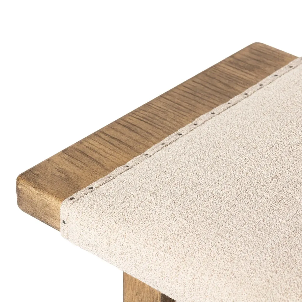 Taburete Alejandro roble macizo asiento tapizado travesaño madera fabricación muebles personalizados Panamá Taylor Decor Design