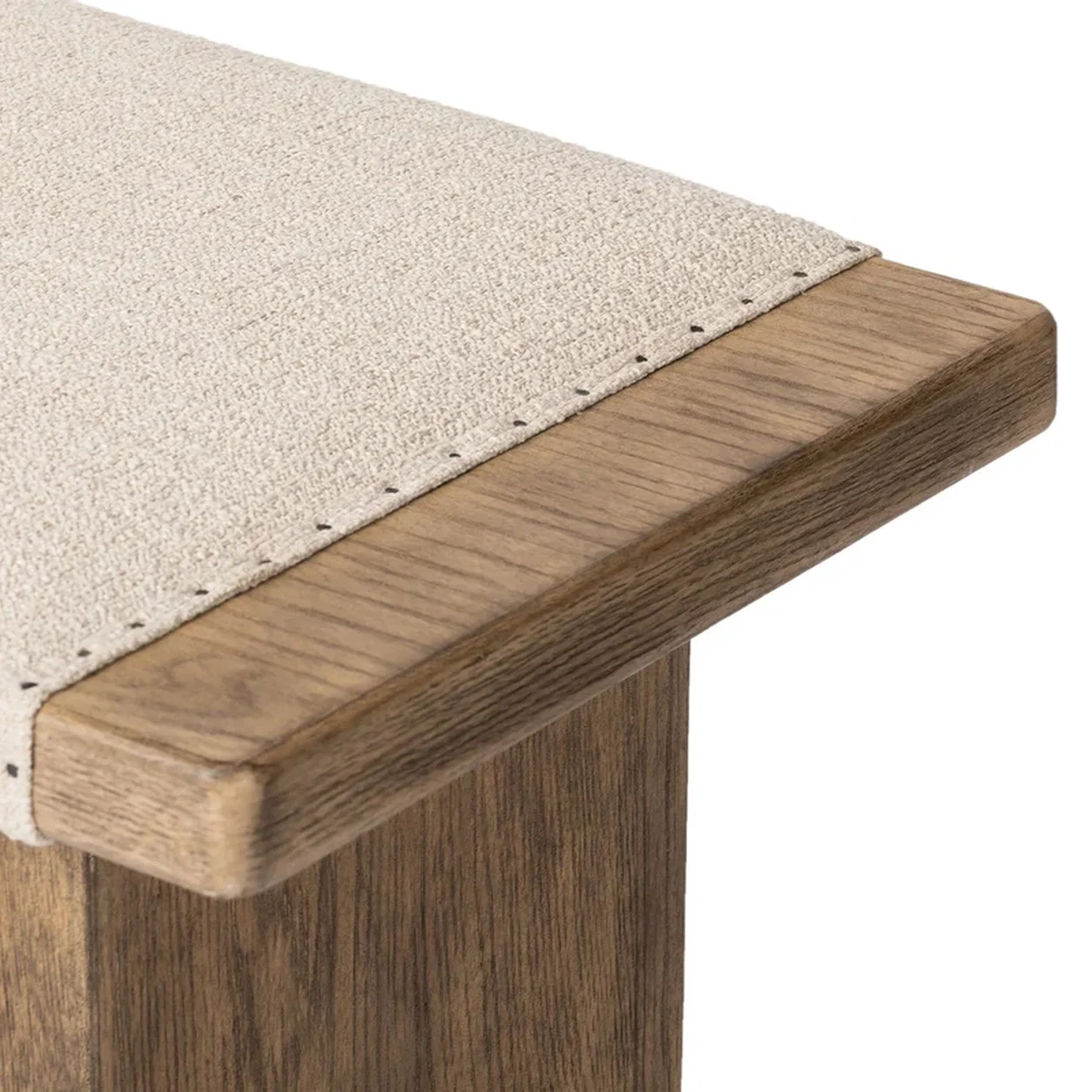 Taburete Alejandro roble macizo asiento tapizado travesaño madera fabricación muebles personalizados Panamá Taylor Decor Design