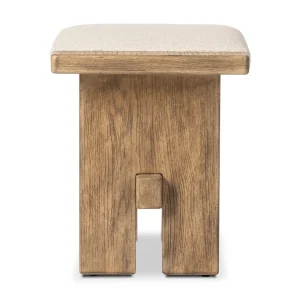 Taburete Alejandro roble macizo asiento tapizado travesaño madera fabricación muebles personalizados Panamá Taylor Decor Design