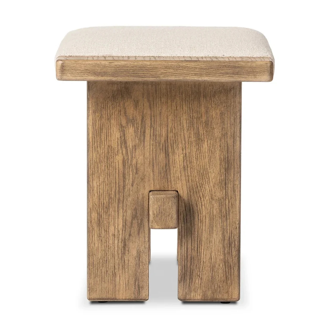 Taburete Alejandro roble macizo asiento tapizado travesaño madera fabricación muebles personalizados Panamá Taylor Decor Design