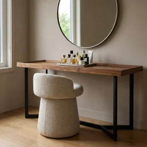 Taburete Arielle tapizado para tocador muebles personalizados Panamá Taylor Decor Design