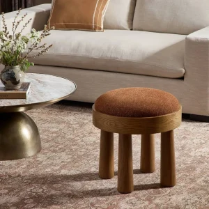 Taburete Joaquín completamente tapizado diseño escultórico formas orgánicas fabricación muebles personalizados Panamá Taylor Decor Design