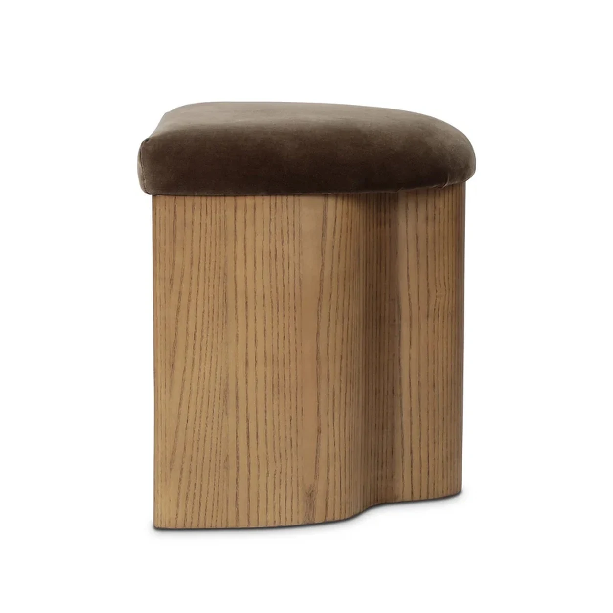 Taburete Narek tapizado base madera diseño escultórico fabricación muebles personalizados Panamá Taylor Decor Design