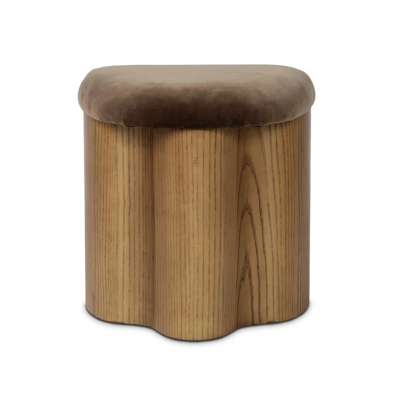 Taburete Narek tapizado base madera diseño escultórico fabricación muebles personalizados Panamá Taylor Decor Design