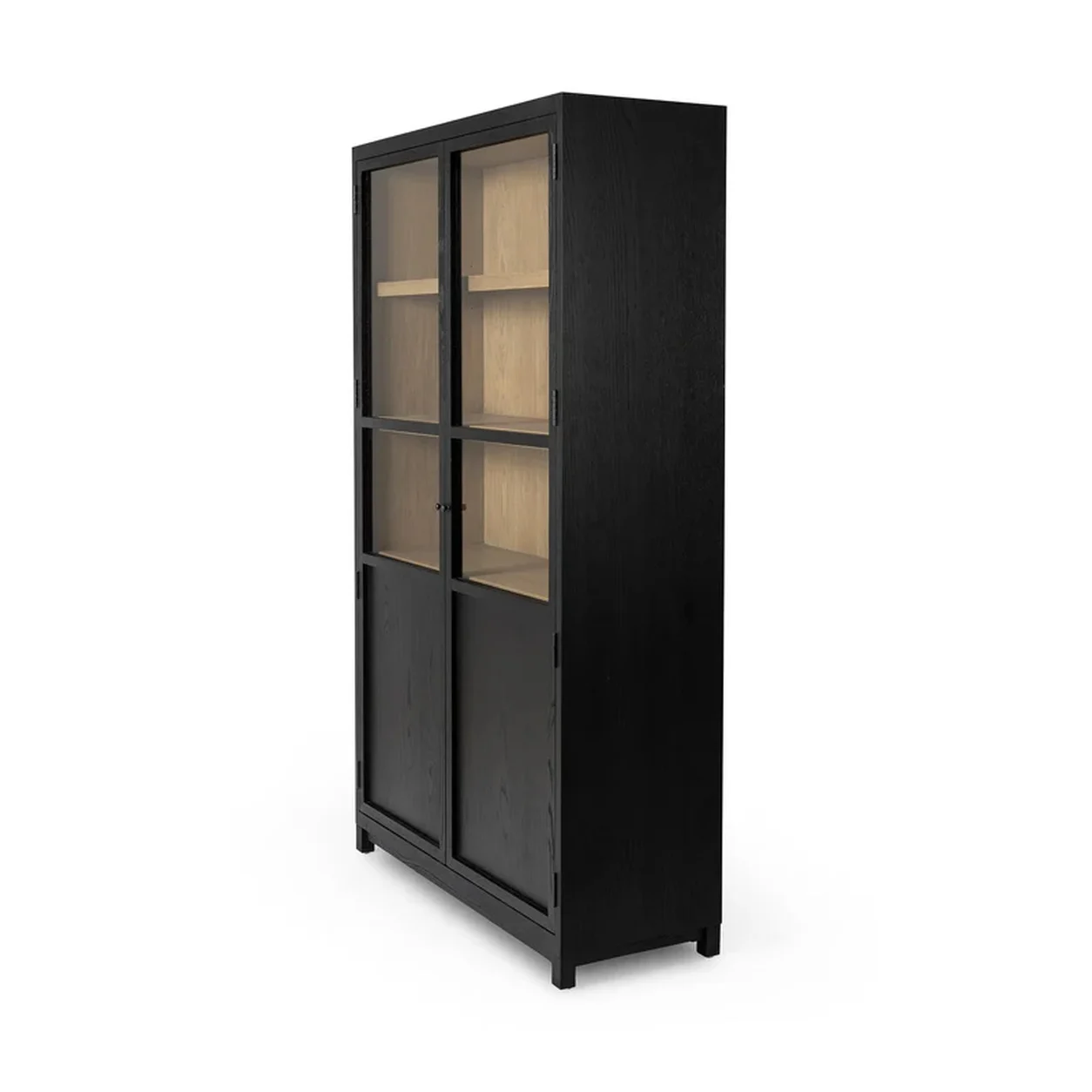 Vitrina Cristóbal chapilla roble puertas vidrio repisas almacenamiento fabricación muebles personalizados Panamá Taylor Decor Design
