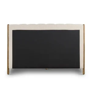 Cama Matilde cabecero acanalado tapizado bouclé roble macizo diseño contemporáneo fabricación muebles personalizados Panamá Taylor Decor Design