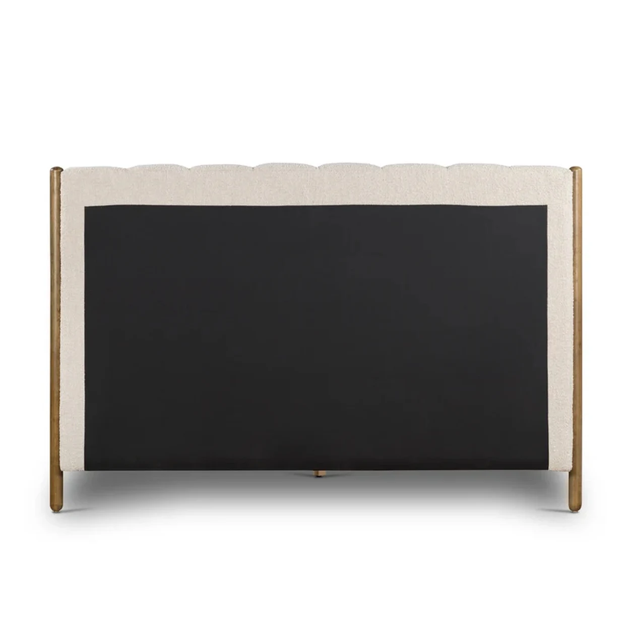 Cama Matilde cabecero acanalado tapizado bouclé roble macizo diseño contemporáneo fabricación muebles personalizados Panamá Taylor Decor Design