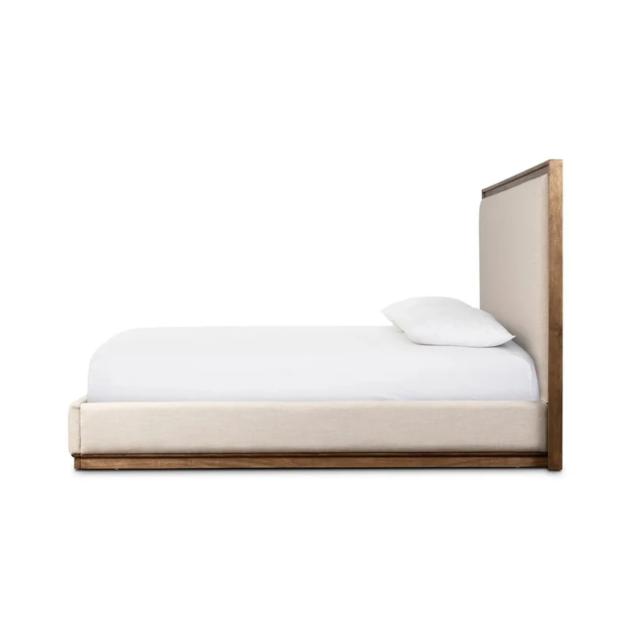 Cama Renata cabecero tapizado marco roble macizo base tapizada diseño contemporáneo fabricación muebles personalizados Panamá Taylor Decor Design