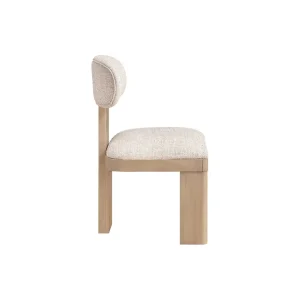 Silla Francisco completamente tapizada respaldo curvo lino diseño contemporáneo fabricación muebles personalizados Panamá Taylor Decor Design
