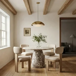 Silla Francisco completamente tapizada respaldo curvo lino diseño contemporáneo fabricación muebles personalizados Panamá Taylor Decor Design