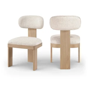 Silla Francisco completamente tapizada respaldo curvo lino diseño contemporáneo fabricación muebles personalizados Panamá Taylor Decor Design