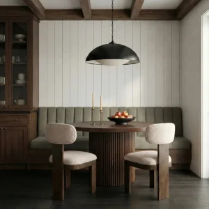 Silla Francisco completamente tapizada respaldo curvo lino diseño contemporáneo fabricación muebles personalizados Panamá Taylor Decor Design