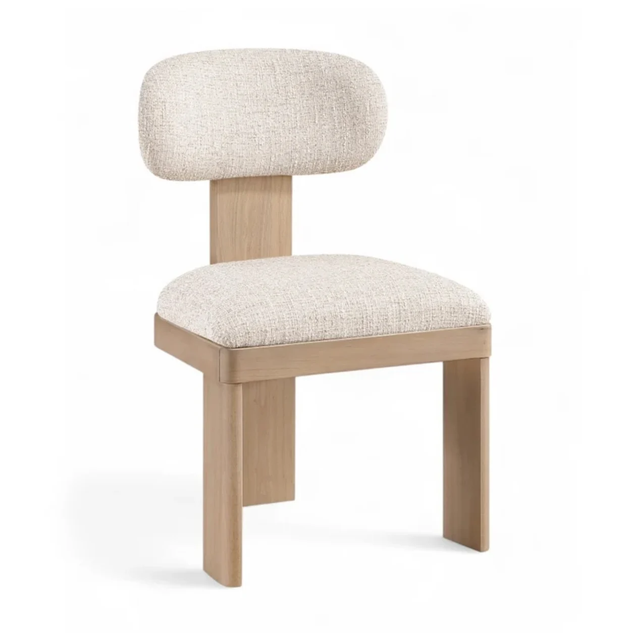 Silla Francisco completamente tapizada respaldo curvo lino diseño contemporáneo fabricación muebles personalizados Panamá Taylor Decor Design