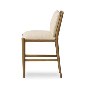 Taburete Patricio roble macizo asiento tapizado respaldo acolchado barra fabricación muebles personalizados Panamá Taylor Decor Design