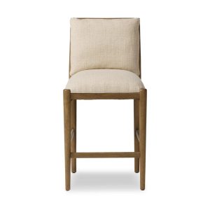 Taburete Patricio roble macizo asiento tapizado respaldo acolchado barra fabricación muebles personalizados Panamá Taylor Decor Design